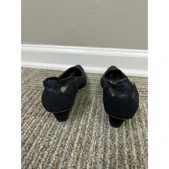 Peter Kent Vero Cudio Vintage Black Cut Out Leather Kitten Heels 36.5 US 6.5 EUC - Picture 6 of 14